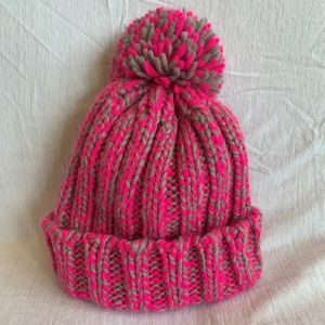 Pink & Grey Knit Beanie